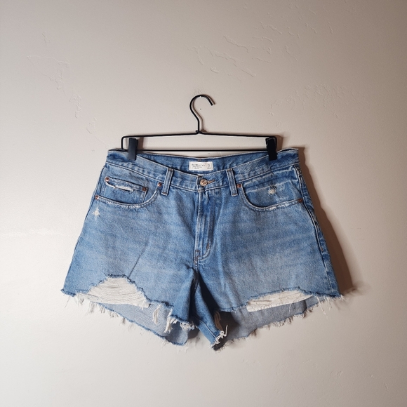 Abercrombie & Fitch Curve Love The Boyfriend Short Mid Rise Size 32/14 - Picture 2 of 6